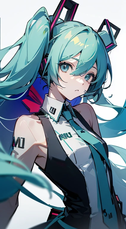 ((Tabletop, Highest quality, High resolution, Hmph, Pixel perfect, Depth of written boundary, 4K, )), One Girl, alone, , Beautiful Anime, Beautiful art style, close, View your viewers, Perfect body, Hatsune Miku・VOCALOID, Light blue hair, (Large Breasts), belly button, Blush all over face, smile, Thighs Thighs Thighs Thighs, ((Race Queen)), mini skirt, High leg, White Background, Take the lead, Raise the checkered flag, Cowboy Shot, concentrated,