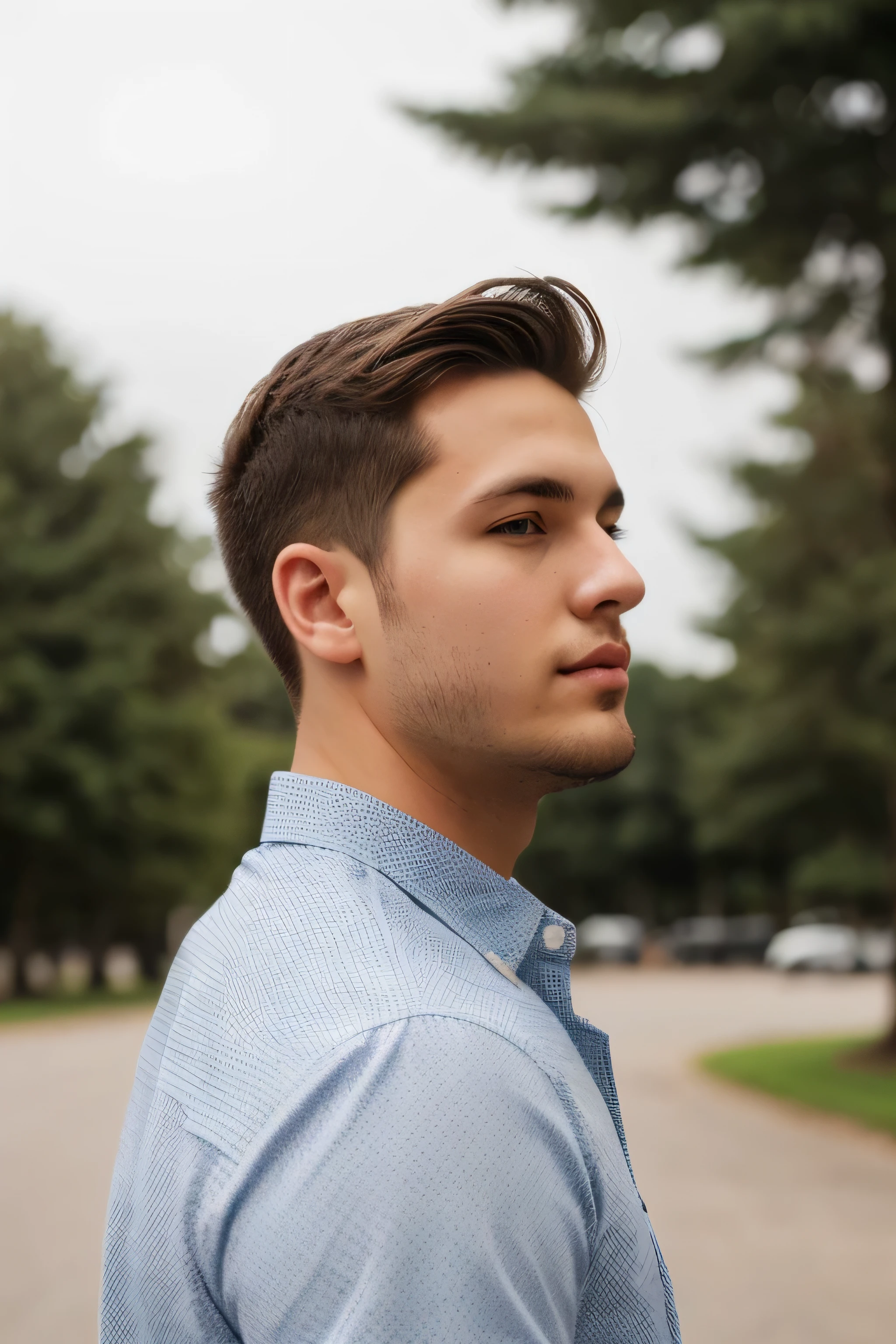 25 year old American man, light brown short hair, beard
