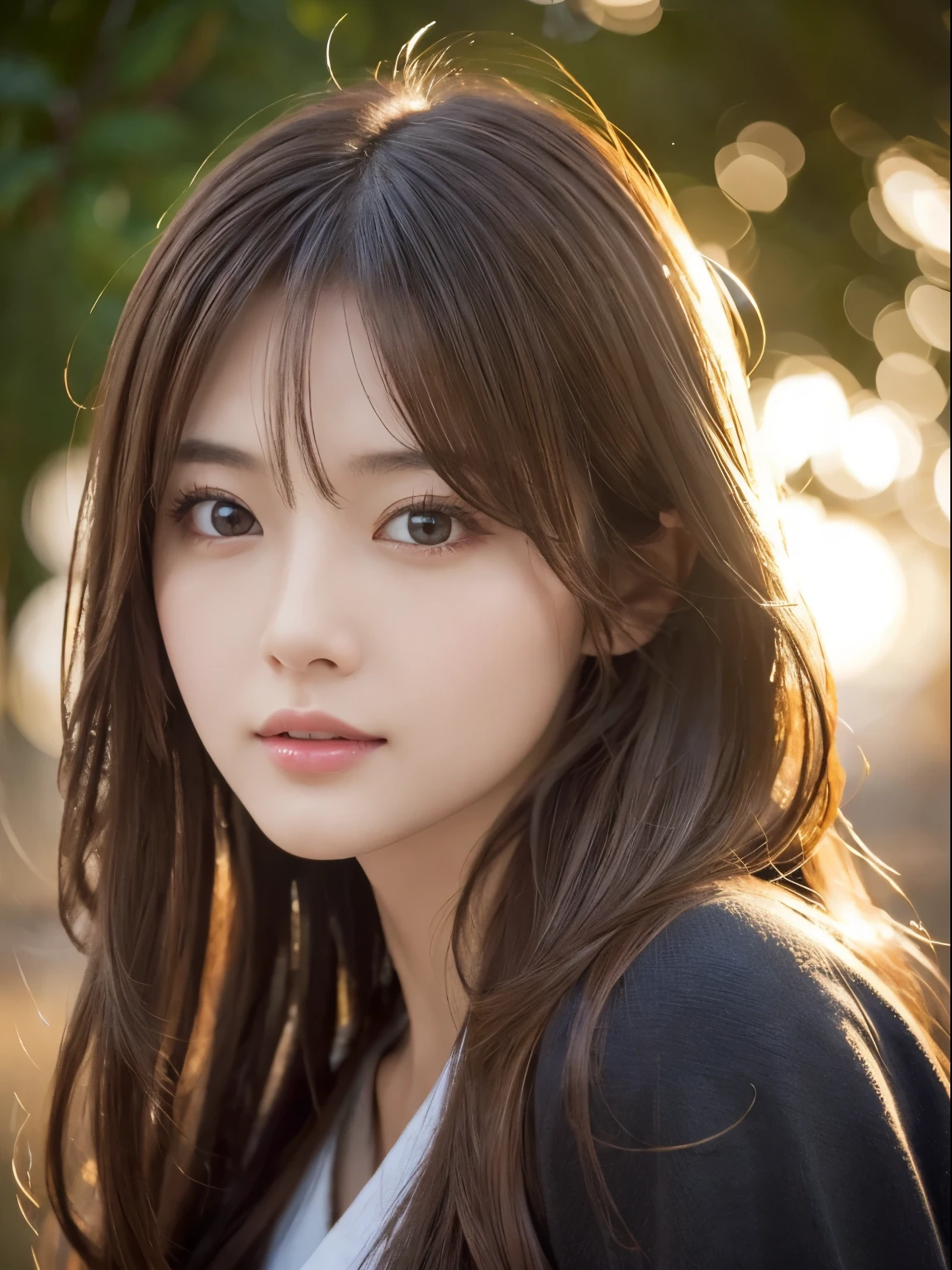 masterpiece、1 beautiful girl、detailed brown eyes、Puffy eyes、top-quality, 超hight resolution, (Realisticity: 1.4), cinematlic lighting、(japanes)、Asian Beauty、Super beauty、Beautiful skin、A slender、(Look at viewers)、(A hyper-realistic)、(hight resolution)、(8K)、(ighly detailed)、(beautifully detailed eyes)、(ultra-detailliert)、 (wall-)、A detailed face、Bright lighting、profetional lighting、