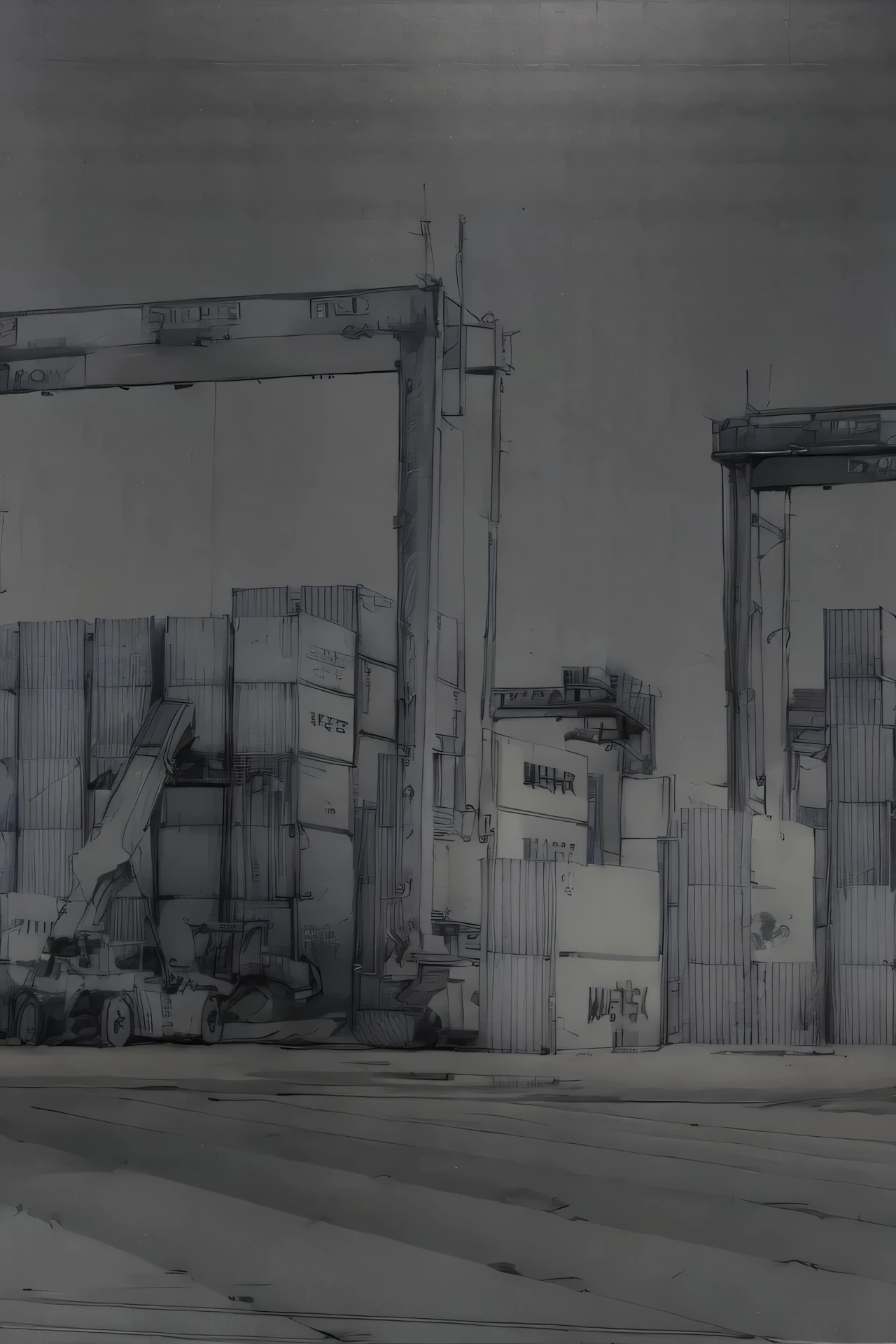 linear, gray in color, white Background, Background, Sketch, Sketch, pen_Sketch_style of, there is a Large crane standing next to the train, Attractive, High speed shutter, advertisement, Shipping containers, ultra-realistic, very intense, Beautiful, by Karl Völker, Portrait, unusual composition, photo taken in 2 0 2 0, dramatic scene, Sebastian Lüdke, Large, Portrait of a Large, Intricate