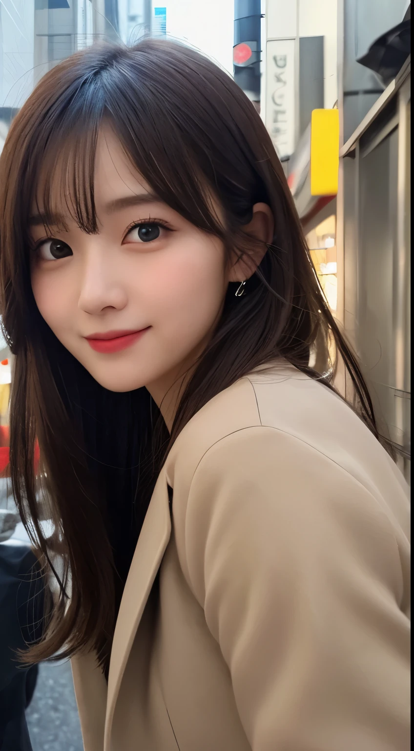 masutepiece, Best Quality, Illustration, Ultra-detailed, finely detail, hight resolution, 8K Wallpaper, Perfect dynamic composition, Beautiful detailed eyes, Tokyo trend latest black fluffy winter clothes,Medium Hair,small tits,Natural Color Lip, Bold sexy poses,Smile,cafes、20 years girl、Cute、Sexy shot looking at camera,Always blur the background,Perfect and beautiful face,Take only the face,beautiful and detailed face、slim face and style、Anyway, Cute face