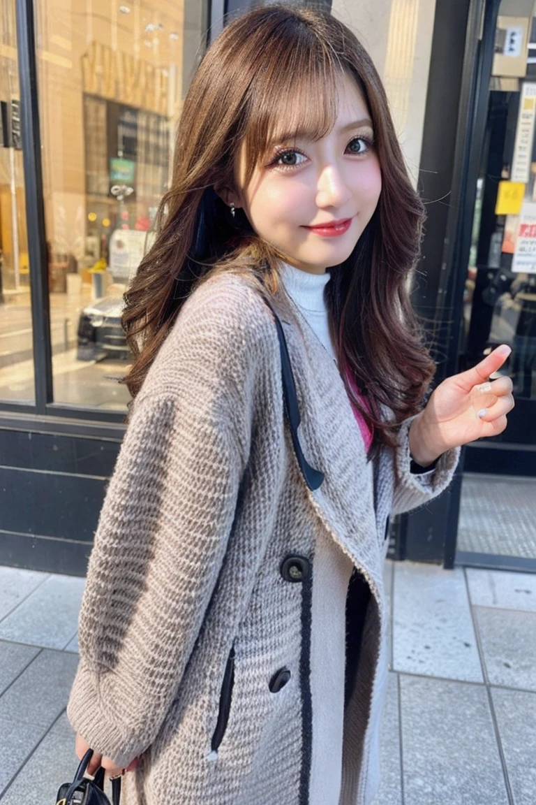 top-quality、超A high resolution、(Photorealsitic:1.4)、女の子1人, coat、Dynamic Pose,fullllbody、tokyo