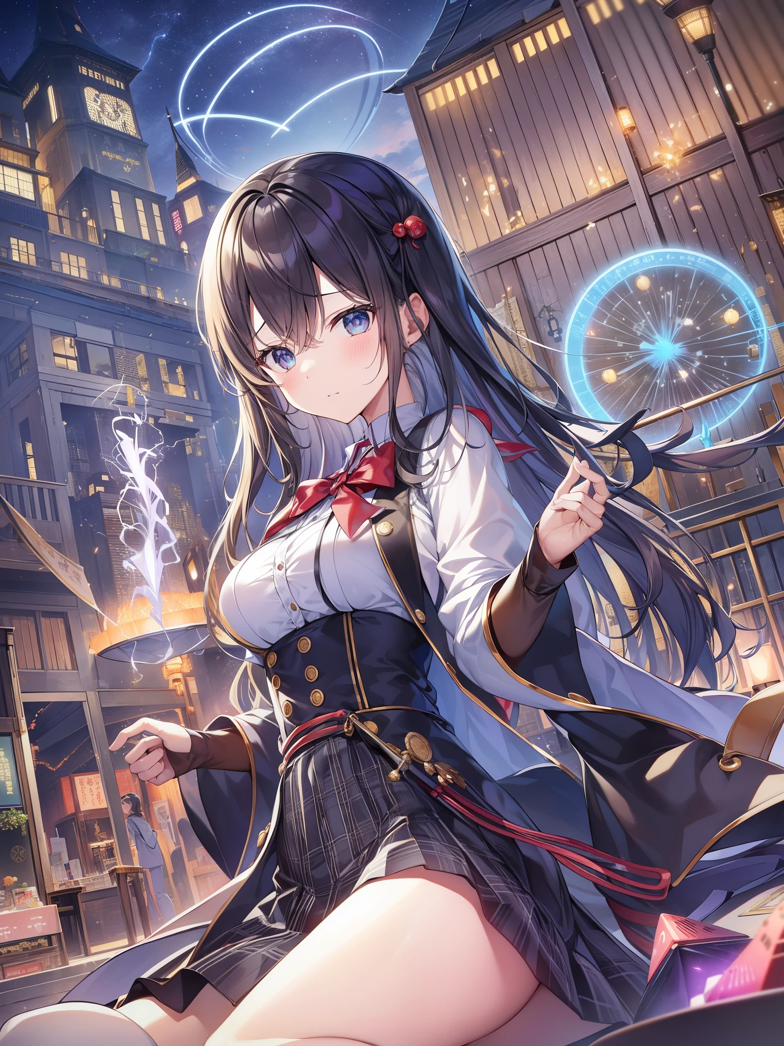 Masterpiece、top-quality、detaileds、scientist、Inventor、Colossal breasts married woman、Americans、Nikola Tesla、巨大tesla coil、tesla coil(hero: Tesla Coil)ha、It is a resonant transformer that generates high frequency and high voltage.。invented by Nikola Tesla。 invented by Nikola Teslaものha、Using air-core resonance coil and spark gap、It uses the resonance of the secondary coil to generate high frequency and high voltage.。Consists of spark gap and coil body、コイル体ha巻数の少ない一次コイルと多数巻き上げた空心の二次コイル、And it is made up of a capacitive sphere which is a discharge electrode.。Adjust the resonant frequency of the secondary coil by changing the size of the capacitive sphere.。Significant influence from stray capacitance、It is said to be a coil with many unknown points due to poor reproducibility when trying to create a strong discharge.。tesla coilの改良型として、SSTC using semiconductor drive circuit(Solid State Tesla Coil)There are also magnifiers that boost voltage by installing a separate resonant coil.。二次コイル上に発生する進行波
二次コイル上に見られるたくさんの共振周波数
tesla coilにおいてha二次コイルの巻線間に発生する寄生容量と二次コイルのインダクタンスとが分布定数状になっているために遅延回路が形成されている。このためスパークギャップ式においてha二次コイル上に多くの定在波が混在している。これha、Secondary coil near primary coil(Junction)discharge electrode from(discharge bulb)This is because there is a traveling wave with a time delay toward、この進行波が放電極とJunctionとの間で反射を繰り返して共振する。この共振モードha1/4λ resonance modeを基本として多数存在するのでtesla coilの二次コイルにha多数の定在波(1',2',3',…)are in a mixed state。また一次コイルと二次コイルとの間の結合ha疎結合であるが、Close coupling by resonating with the secondary side capacitance component(Magnetic field phase adjustment coupling)is working。このMagnetic field phase adjustment couplingha1',2',3',Occurs at the frequency of...。SSTCにおいてha1'の周波数(1/4λ resonance mode)Efficient and powerful discharge can be obtained by driving with。