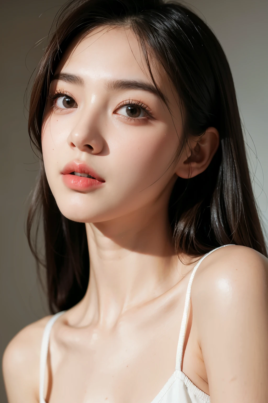 a girl, half body shot, beautiful detailed eyes, beautiful detailed lips, long eyelashes, high-res, extremely detailed eyes and face,