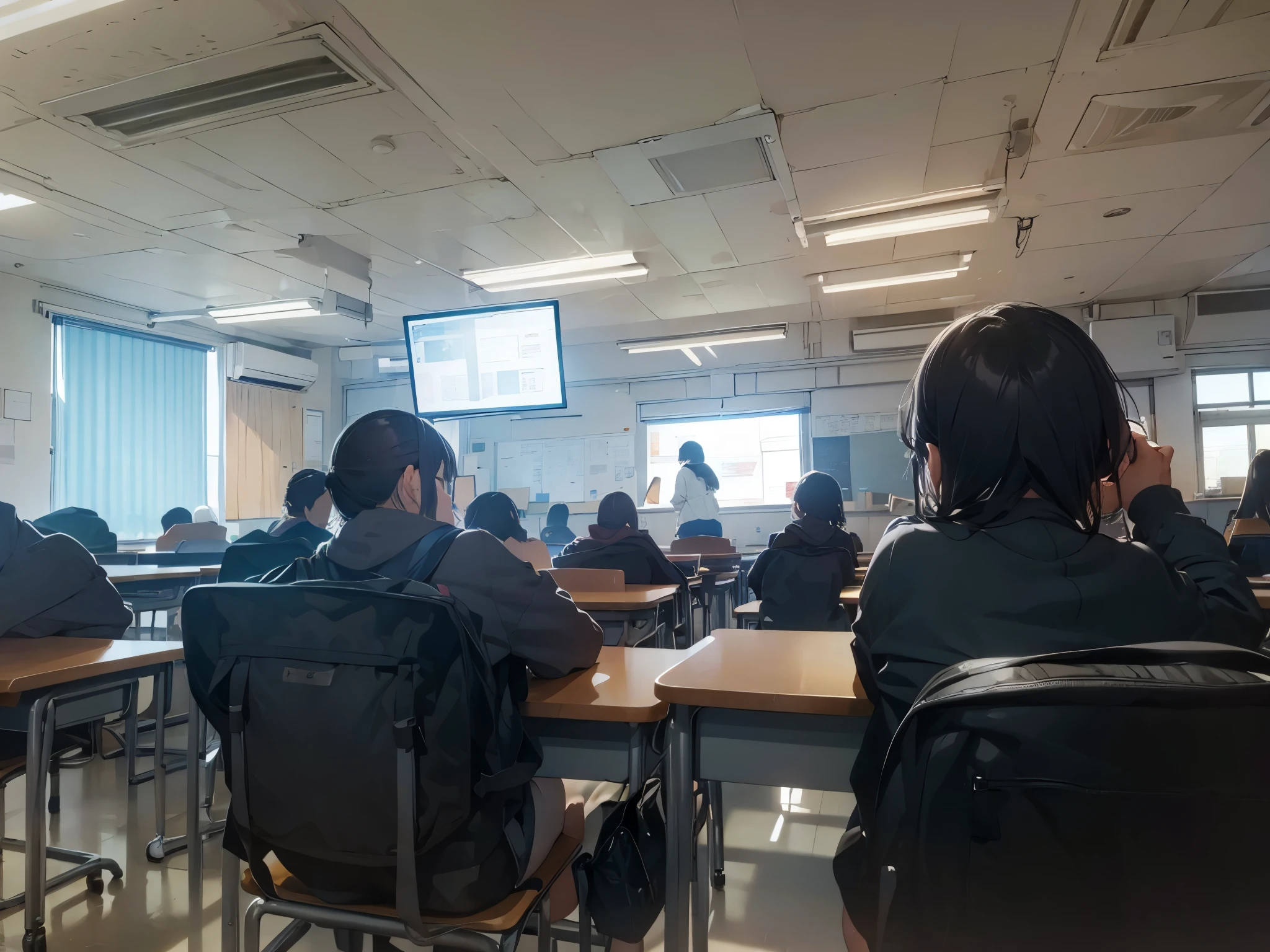 Classroom, Student study in classroom, softlight