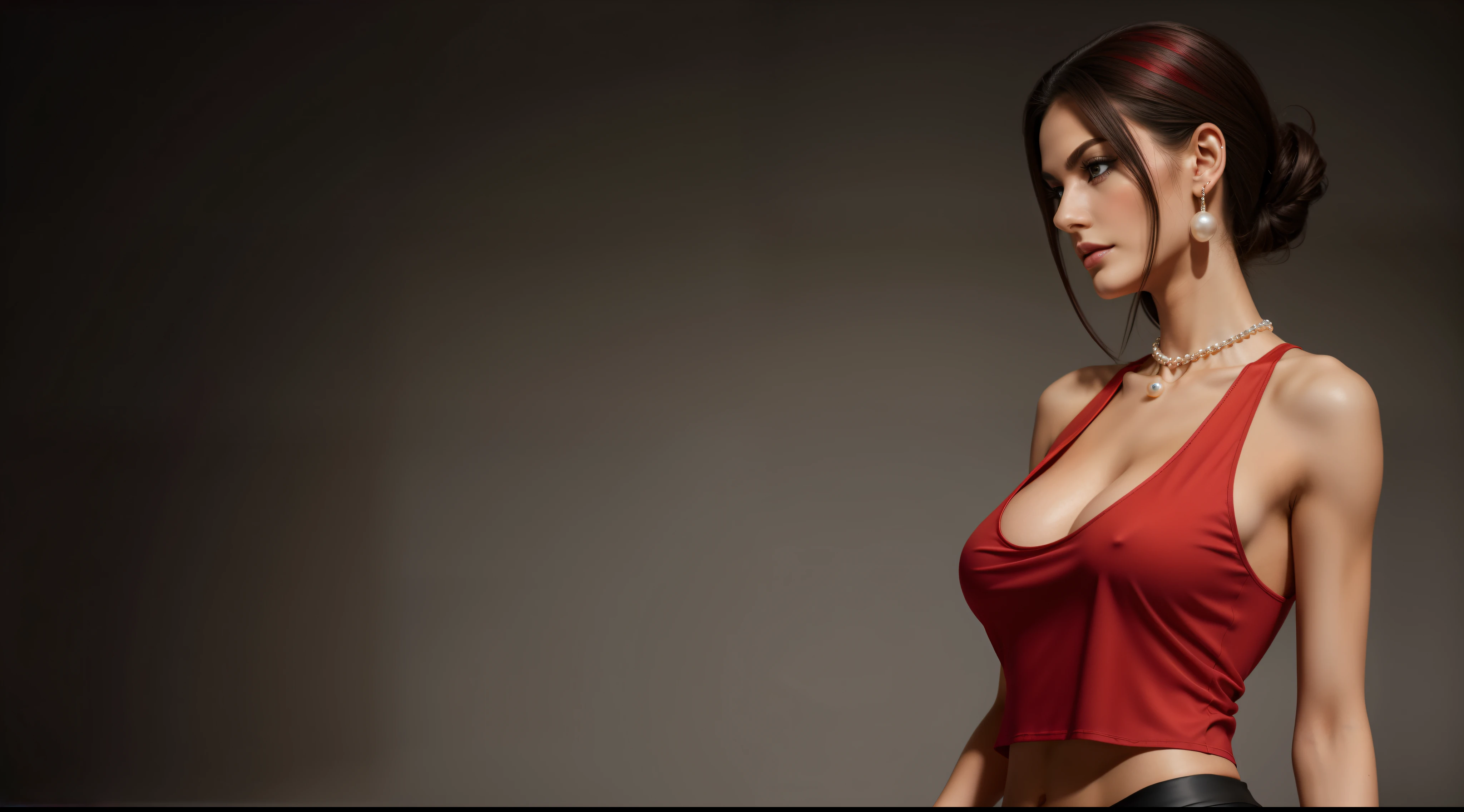 ((a badass girl (stand:1.2) (alone:1.6))),((full-body:1.4, cinematic-shot)),(best quality,4k,8k,highres,masterpiece:1.2),ultra-detailed,(realistic,photorealistic,photo-realistic:1.37),(beautiful and aesthetic:1.2),(film grain:1.3).

[(1girl),(solo),((1 person)),(17years-old),[Raiana-Elizabeth-Dilla],pearl skin,(skin pores:1.1),beautiful detailed eyes,beautiful detailed lips,extremely detailed eyes,longeyelashes,extremely detailed face and skin texture,(skin texture:1.1),black hair,tall and slender body,(192cm tall),thin and delicate figure,graceful posture,flawless skin,defined abs,perfect curves,feminine appearance,beautiful long legs,embodying elegance and beauty,(cleavage breasts,large breasts:1.4),((wearing a sexy ((red) tank-top) with (ultra-short (red) miniskirt)):1.4),extremely detailed and realistic (red) clothes,(shiny skin),((sharp focus:1.5)),(earringeathers:1.5)].

[fierce attitude, powerful gaze, confident expression, edgy fashion style, punk long-haircut, strong physique, tattoos, piercing eyes, studded gloves, high-heeled boots, smoking,  backdrop, dramatic lighting, vibrant colors].

Official art,extremely detailed,Angelic ethereal beauty,award-winning photography,professional photography,depth-of-field,bokeh.