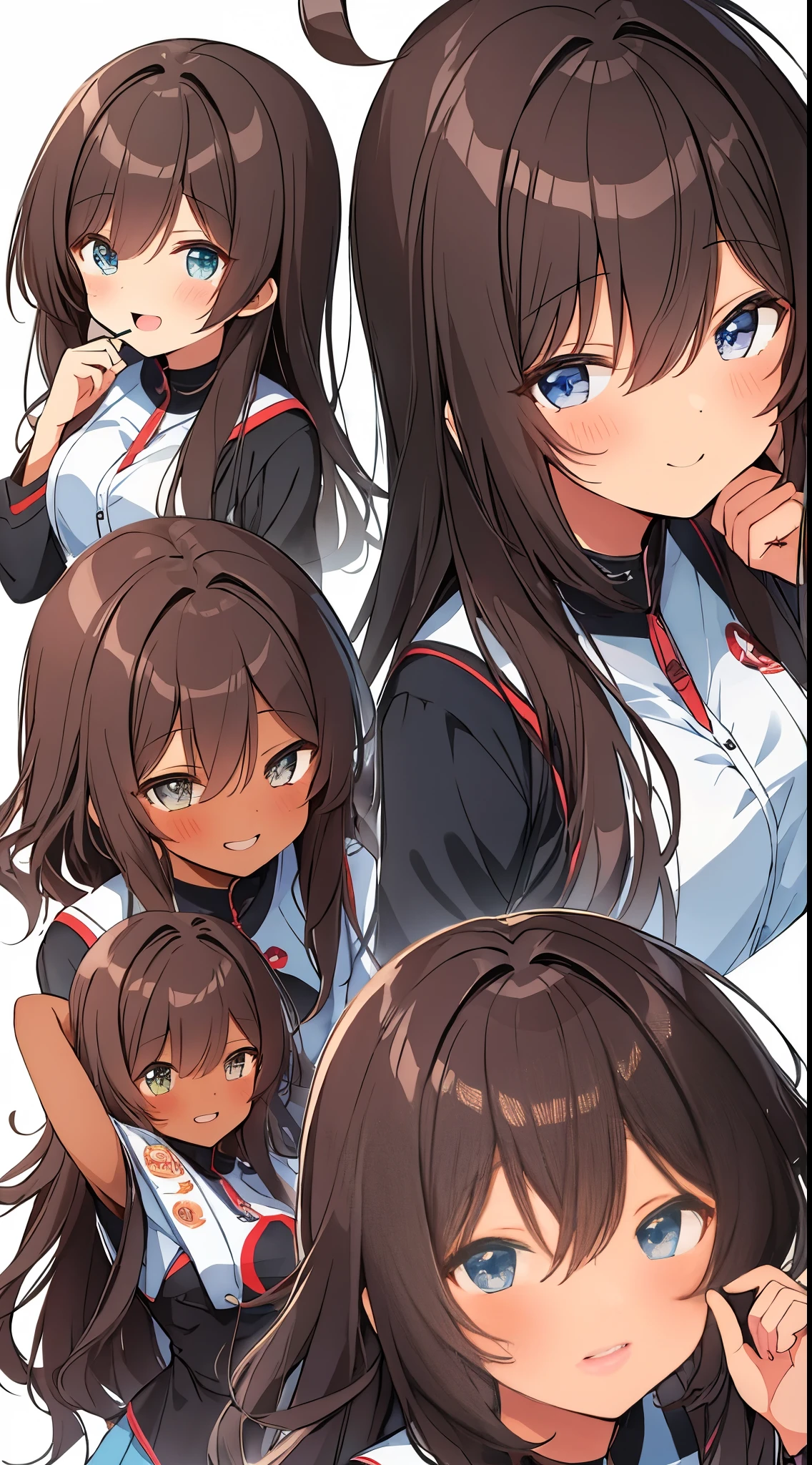 um desenho de um de pele chocolate ,design de personagens de anime, design de personagem feminino anime