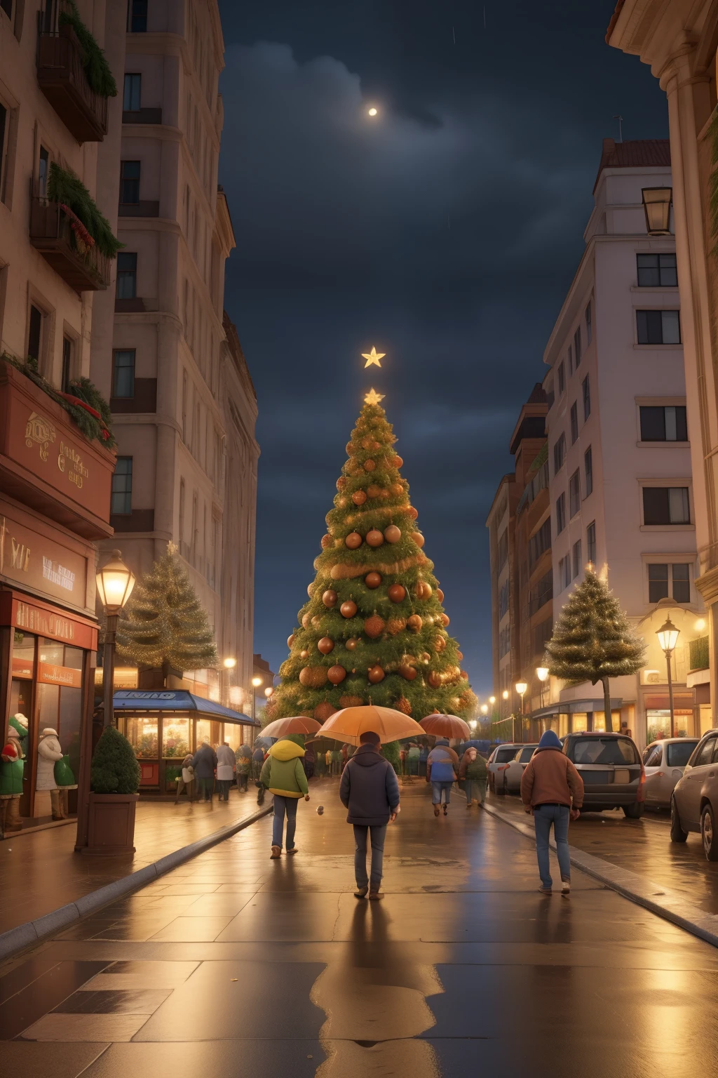 Cidade, Christmas Eve and rainy