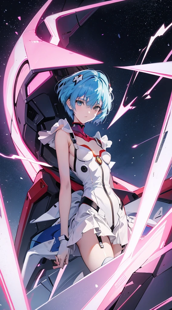 Neon Genesis Evangelion's Rei Ayanami,Picture above,The face is delicate。 8k,The picture is of high quality,