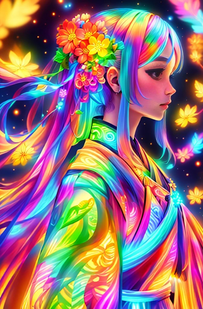 (Best quality, 8K, A high resolution, ttmasterpiece:1.2), ultra - detailed, (actual, realistically:1.37), Vibrant colors, Magical atmosphere, Whimsical, woman flower, Epiphyllum, An extremely beautiful and bright flower, Indescribably beautiful, a transparent glowing flower, (Ghibli-style colors, first person perspective, hyper HD, tmasterpiece, acurate, Anatomically correct, ctextured skin, super detailing, high detal, high qulity, Award-Awarded, Best quality at best, 8K))), hyper realisitc的, Psychedelic, Complicated details, Beautiful texture, Ethereal, like a dream, Soft glowing light, Charming Patterns, Fantasy creatures, Hidden surprises, 梦幻夜花Epiphyllum, hyper realisitc的 color palette, Mystic aura, hyper realisitc, Enchanting journey, psychedelic trip, vivid imagination, immersive experience, mystery flower, otherworldly charm, glowing paths, Light up the magical flowers, hyper realisitc的天空, Whimsical plants, a magical encounter,Fascinating artwork