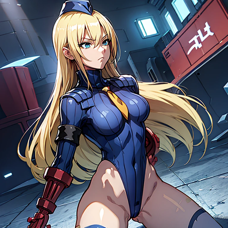 ultra-detailed, Explicit, Beautiful body, Beautiful Nose, Beautiful character design, perfect eyes, perfect face, ultra highres, 4K, beautiful legs, perfect legs, Nice hands, Perfect hand, Masterpiece, Best Quality, Highly detailed, illustration, absurdres, street fighter, doll suit, shadaloo doll, dollsuit, girls, multiple girls, expressionless, blank eyes, looking at viewer, red gloves, emotionless, black latex, corrution, mind control, female combatant, full body, hypnotized, unhappy trance, full body suit, ribbed bodysuit, obey, perfect female body, extremely glossy latex, hypnosis, hypnoLora, empty eyes, Mind control device, poses, brainwashed, submissive_pose, Slave, hat, necktie, belt, latex, garter belt, thighhighs, stand up straight, standing, standing at attention, Heaven burn’s red, Tsukasa Tojo, green eyes, long hair, blonde hair