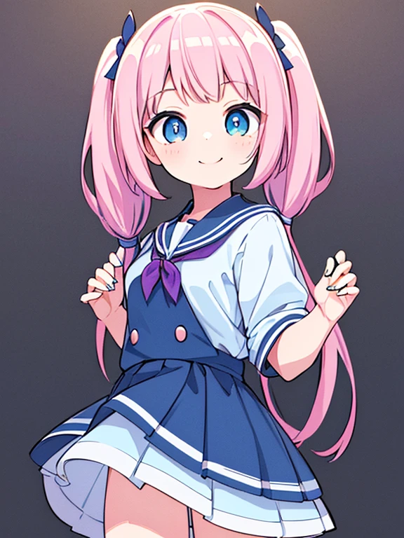 ((pink skin)),pantyhose,sailor shirt,,,skirt,wariza,cute