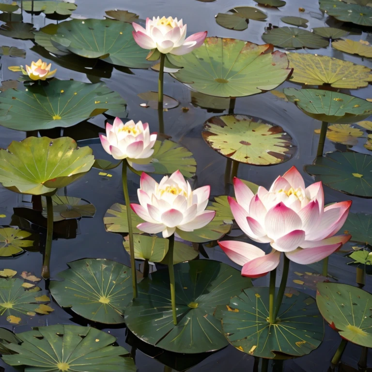 Lotus pond frog on lotus leaf