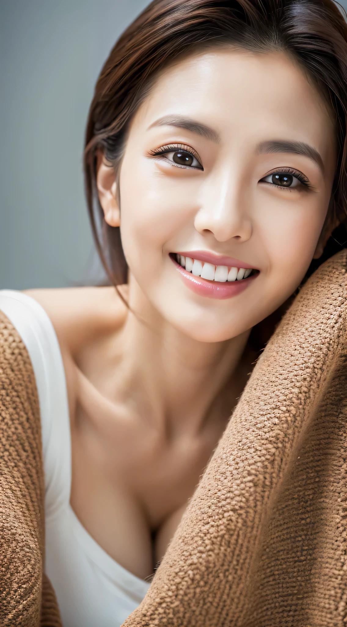 Highest resolution, 4K, Masterpiece: 1.3), A Japanese milf, photo of one lady, Sexy: 1.1, fine eyes, Slender figure, Realistic teeth, double eyelids, angly face, full body, best quality, detailed, beauty,