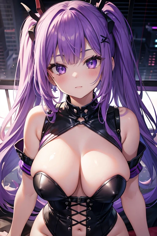 1girl, hot, purple hair, , high res, ultrasharp, 8K, masterpiece, looking at viewer