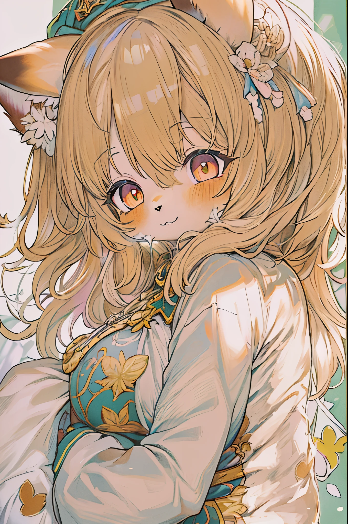 (best quality, masterpiece), 1girl, (furry), fox girl, happy, blush, plump, fluffy, heart-shaped pupils,