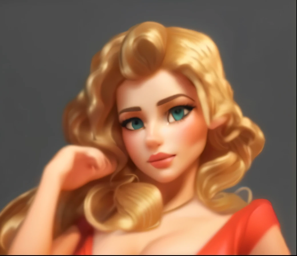 sexy women,golden curly hair,Red dress,True light and shadow,strong contrasts,Authentic texture,Realisticstyle,8K,k hd,hyper realisitc