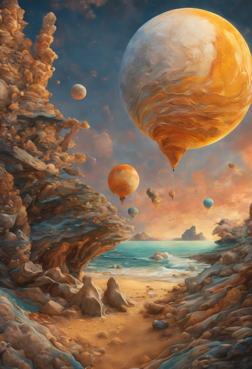 (best quality,4k,8k,highres,masterpiece:1.2),ultra-detailed,(realistic,photorealistic,photo-realistic:1.37), digital art by IrinaKapi, surrealism, sands of time, splash, patterns, floating objects, Yuumei, Robert Bissell, Christopher Balaskas, Keith Mallett, Wassily Kandinsky, acrylic painting, vibrant colors, dreamlike atmosphere, intricate details, mesmerizing composition, striking contrasts, ethereal beauty, mystical elements, whimsical landscapes, otherworldly creatures, intricate brushwork, surreal landscapes, fantastical imagery