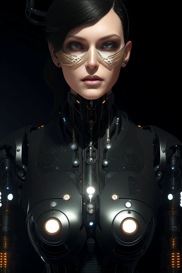 full body cyborg| full-length portrait| detailed face| symmetric| steampunk| cyberpunk| cyborg| intricate detailed| to scale| hyperrealistic| cinematic lighting| digital art| concept arjrny-v4 style