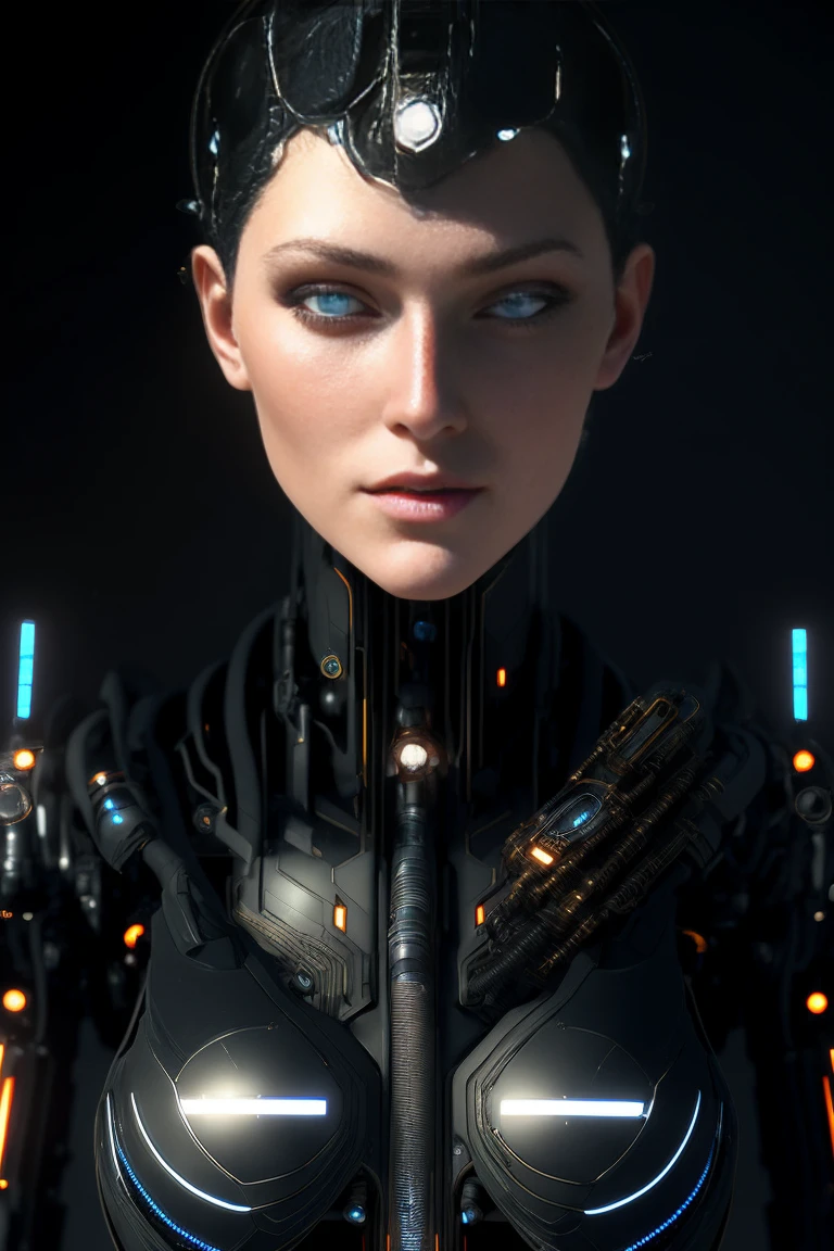 full body cyborg| full-length portrait| detailed face| symmetric| steampunk| cyberpunk| cyborg| intricate detailed| to scale| hyperrealistic| cinematic lighting| digital art| concept arjrny-v4 style