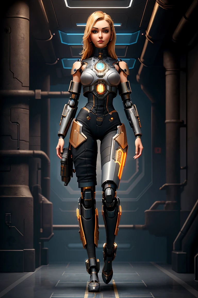 full body cyborg| full-length portrait| detailed face| symmetric| steampunk| cyberpunk| cyborg| intricate detailed| to scale| hyperrealistic| cinematic lighting| digital art| concept arjrny-v4 style