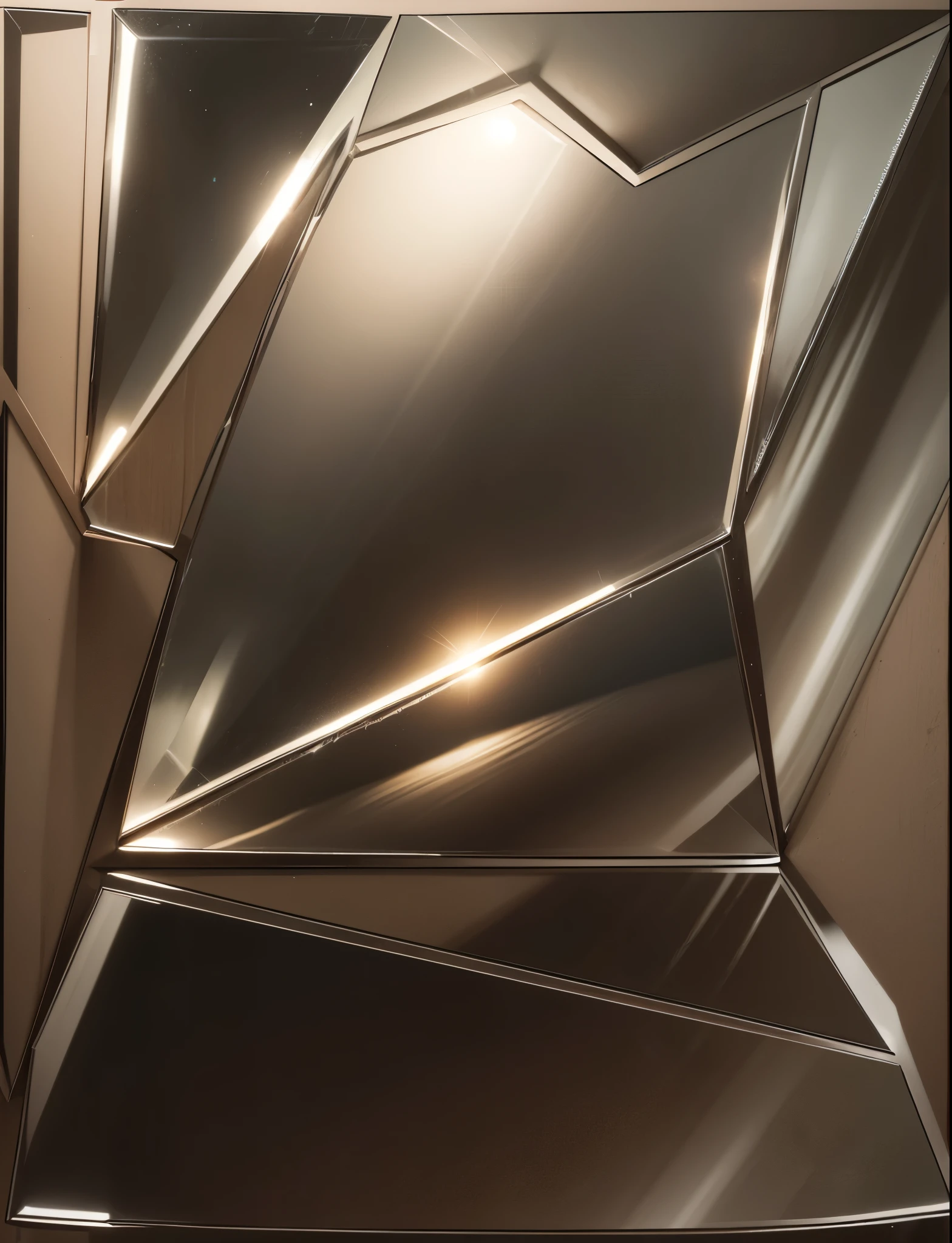 Broken glass mirror