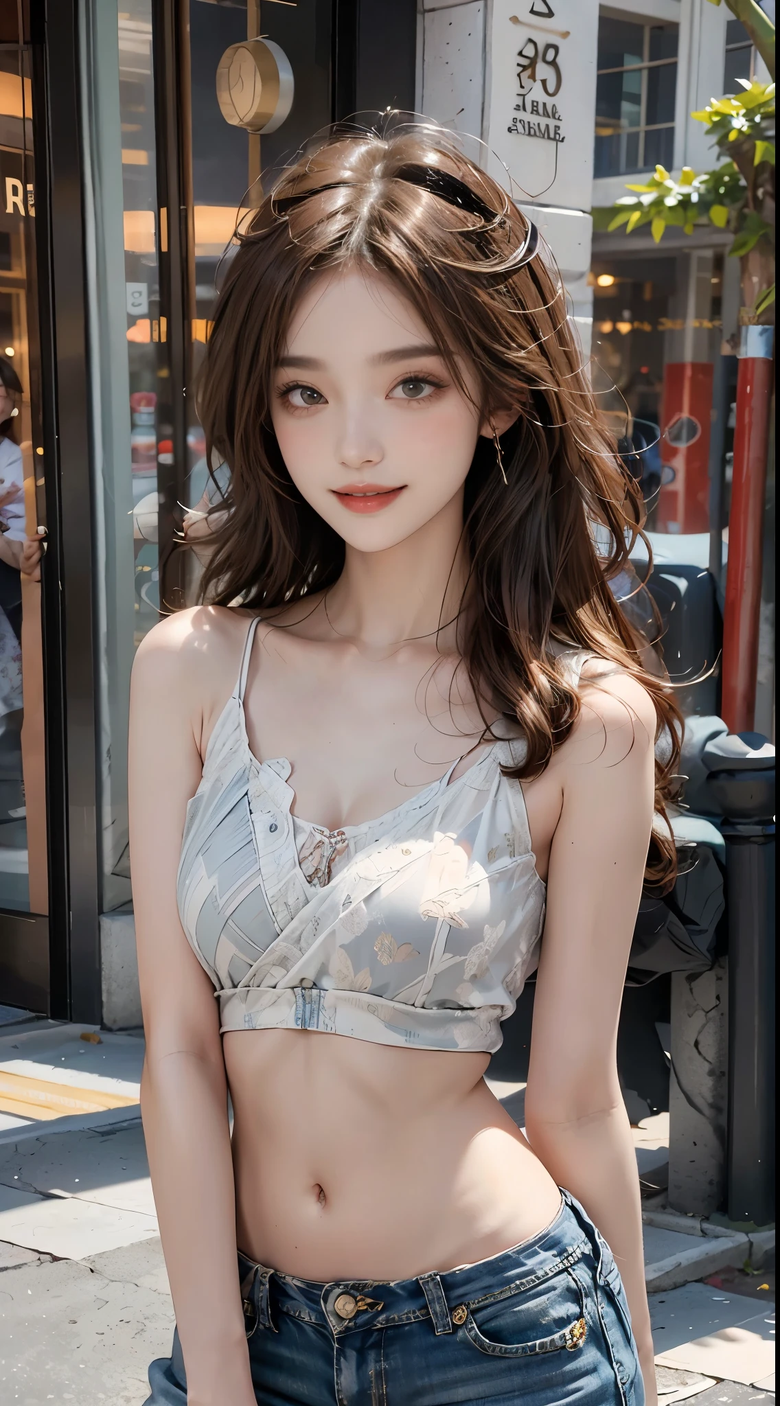 summer4, midjourney portrait, Best quality at best:1.4, photo-realism:1.4, skin texture:1.4, tmasterpiece:1.8, 1 Women, Hips raised, beautidful eyes, hairy, eye socket, jewely, happy grin