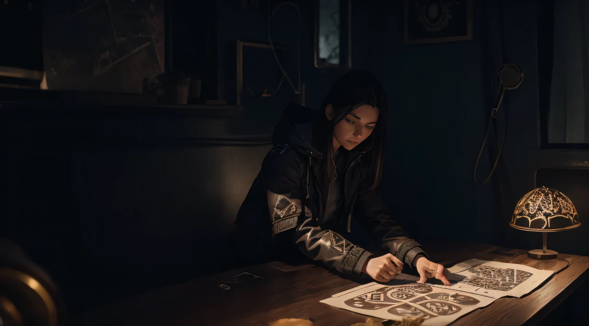 Explorer's Hand Tracing Cryptic Symbols