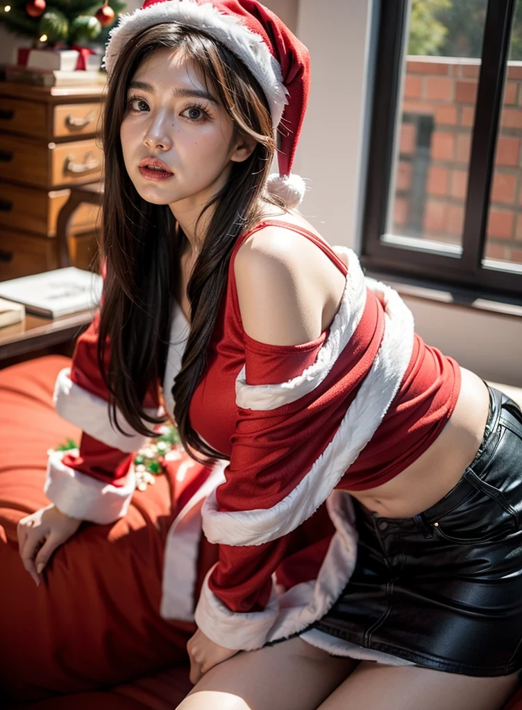 red and white bicolor, Santa Claus Cosplay