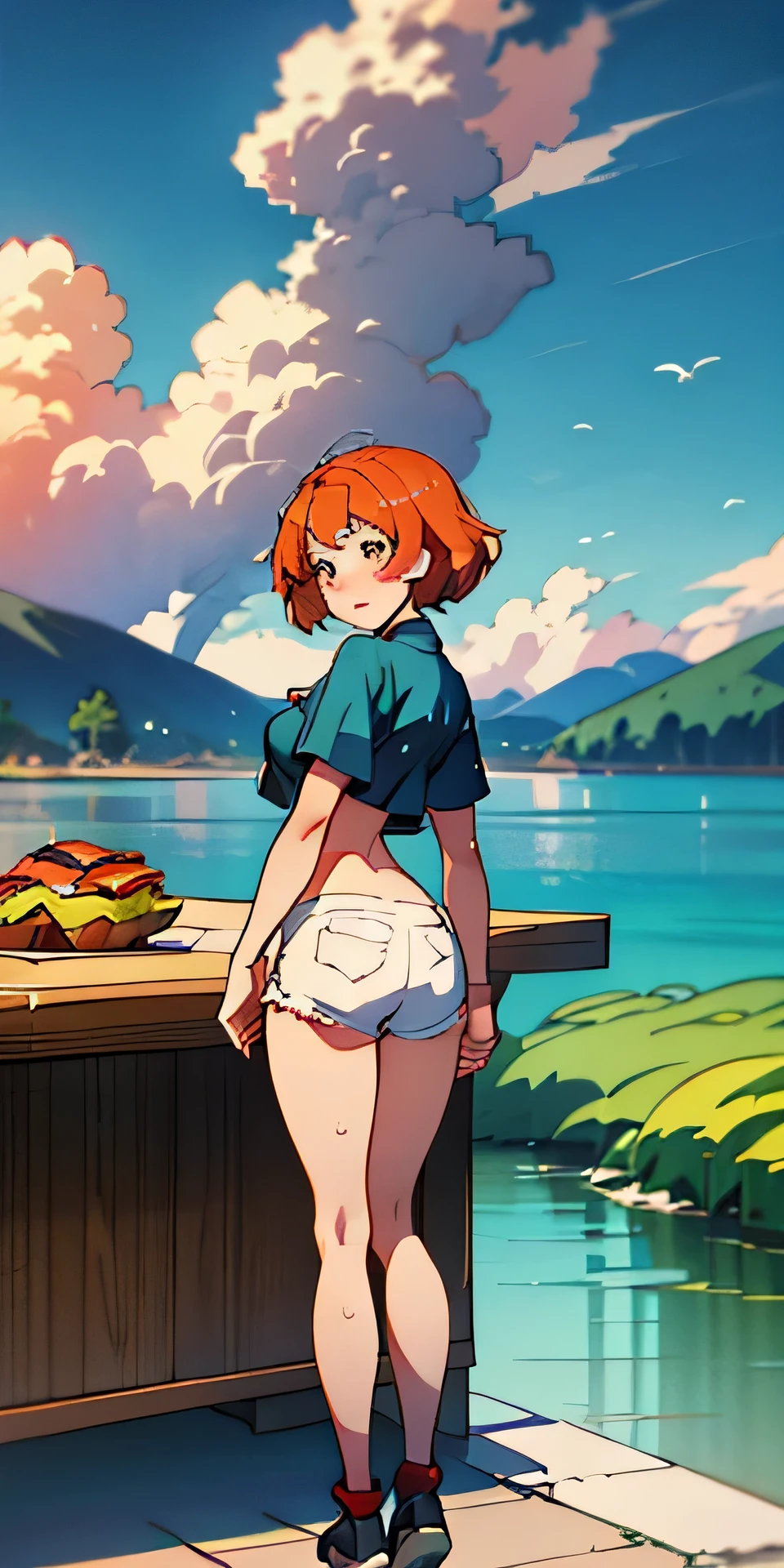 (best quality, masterpiece), 1girl, paw pose, smile, laughing, ocean, crop top, shorts, blonde, freckles, blush, looking at viewer, wavy hair, cloud, splashing, waves, sun, mountain, wet, 1girl in, ((masutepiece)),((Best Quality)),Ultra-detailed,illustratio,explicit,Beautiful body,Beautiful nose,Beautiful character design,Perfect eyes,Perfect face,Wallpaper,超A high resolution, 4K,Photography,((Beautiful, big breat)),(Beautiful face:1.2),Beautiful legs, Shiny skin,anime screen cap,official style, 1girl in, Solo, Sunnyday,Daytime, Looking at Viewer, POV, Detailed eyes, Complex hairstyl, wide eyed, Crazy smile, POV cowgirl, Sweat, flying sweatdrops, I'm looking at you, pov, in a living room, natural breast, , mature woman, nudity, exposing herself, erotic posture, (opening her with her fingers), naked, full body., (undressing), ((detailed )), fingering (8k uhd, masterpiece, best quality, high quality, absurdres,detailed face,detailed background),perfect lighting,1girl,(solo:1.2), GingerMom,orange hair,huge breasts,nipples,bobcut,(black eyes:1.25), white pupils, , , , nude, solo focuolded, from behind, full nelson,reverse suspended congress,blushing ,(cum in , cum in mouth, cum on body:1.3),on table,freis,burgers, tongue,tongue out