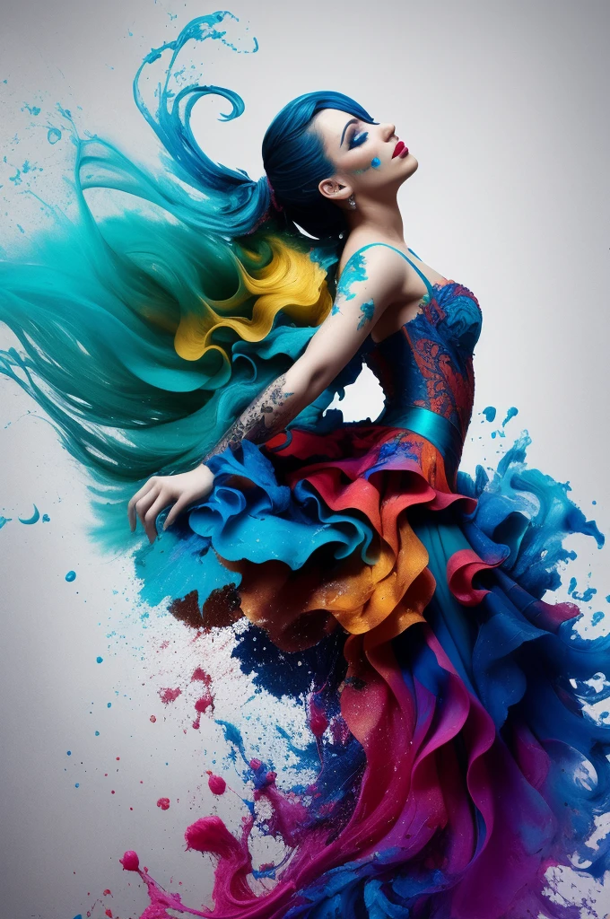 Alberto seveso art, dancing sillhouette, water ink, ink water, ink cloud, alberto seveso art, loose painting style, intricate detail, cinematic lighting, octane render, 8k render, volumetric lighting