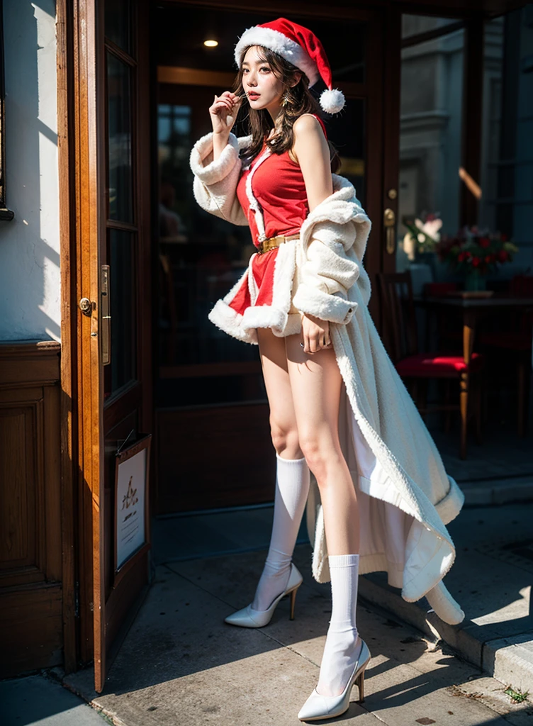 red and white bicolor, Santa Claus Cosplay