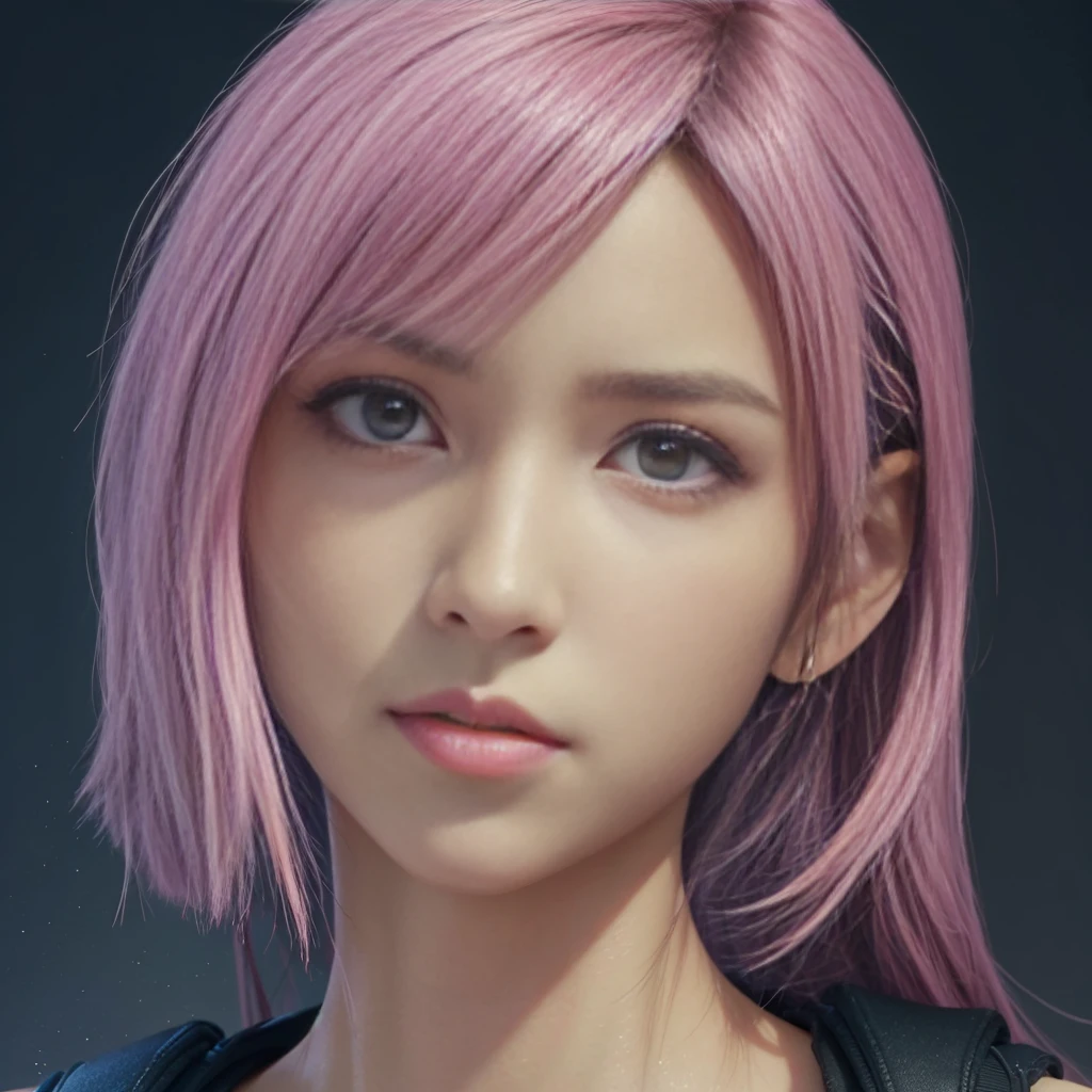 (best quality,ultra-detalhado),(Realistic:1.37),Tifa Lockhart, Rosto bonito e detalhado, maquiagem preta nos olhos, expression serious, textura ultra realista, rosto delicado, corpo delicado, Fit physique, usando batom e brilho labial