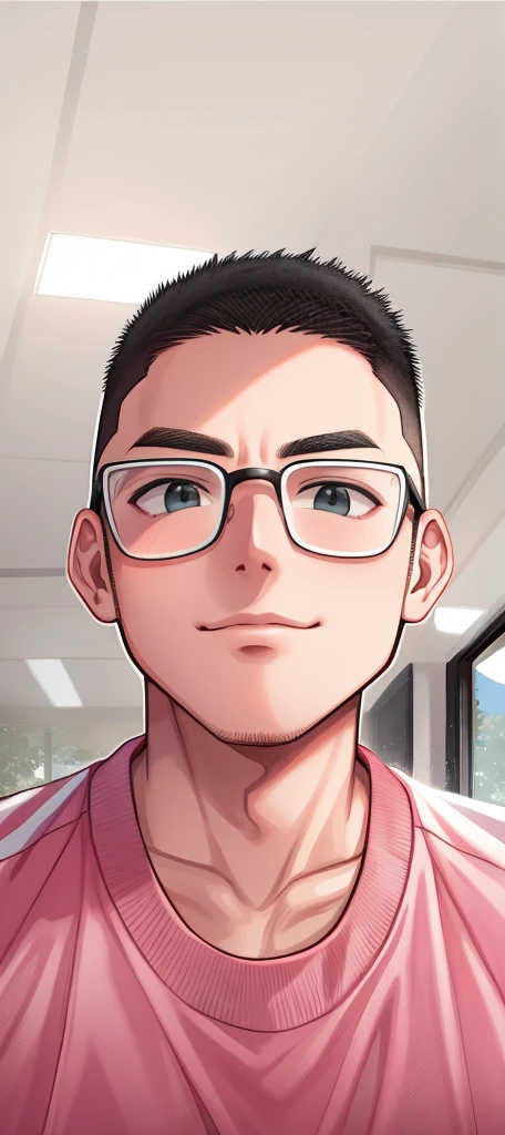 sporty attire,Black and white comics,Handsome,solid color backdrop,head portrait,Thick coating,20yr old,anime,rays of sunshine,succinct