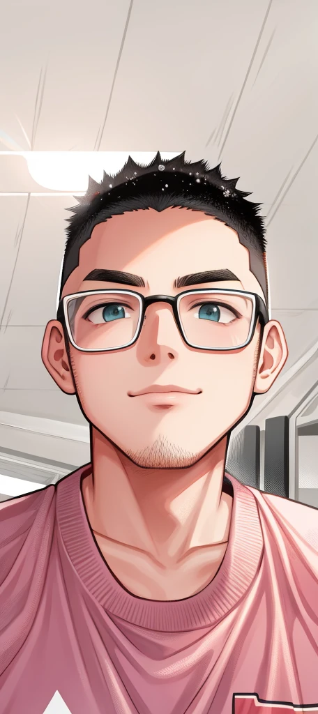 sporty attire,Black and white comics,Handsome,solid color backdrop,head portrait,Thick coating,20yr old,anime,rays of sunshine,succinct