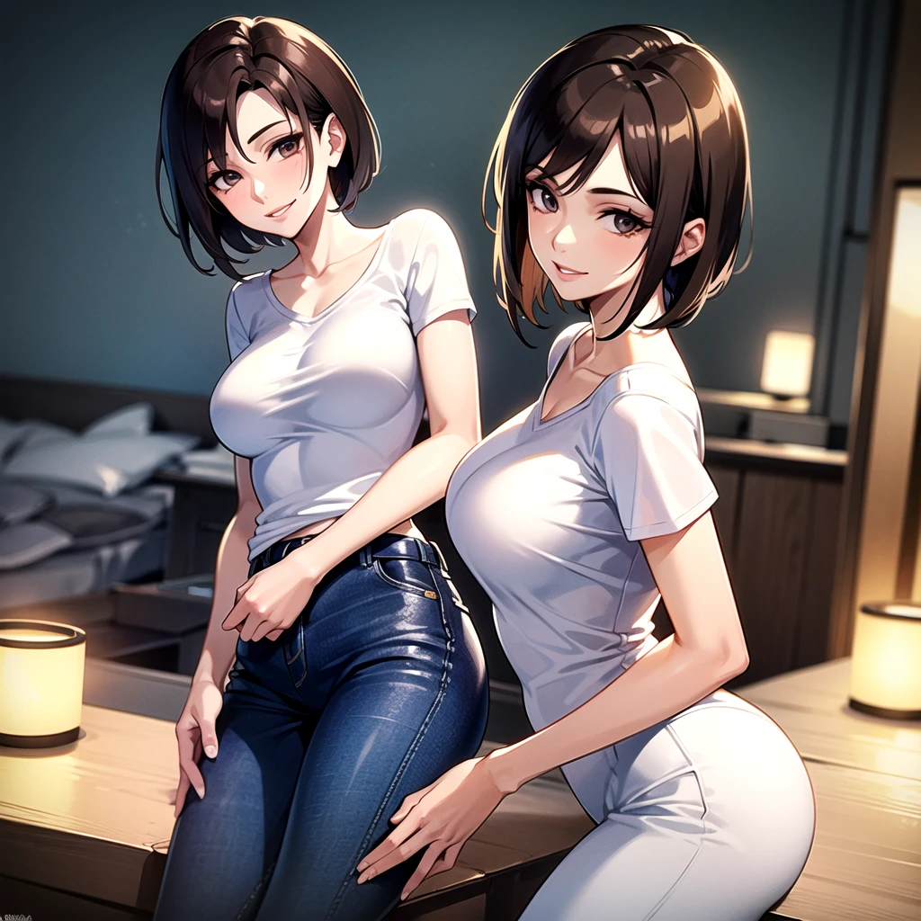 anime, masterpiece, cute girl, big , black hair, short hair, big butt, spread legs, detail, 4k, sexy, good pupil, 4k, detailed Juices Nipples Sex Pussy cry naked