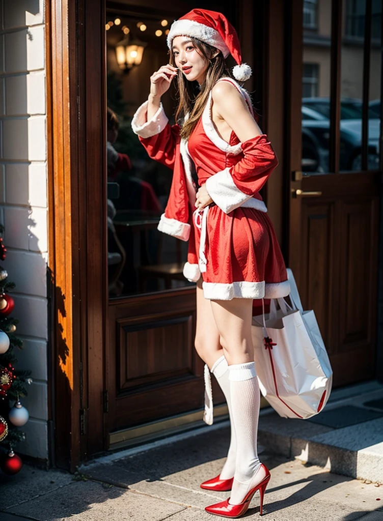 late night christmas, white Christmas, red and white bicolor, Santa Claus Cosplay, Christmas costumes