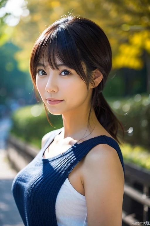 Upper body portrait of a 40-year-old Japanese woman,Beautie,ren