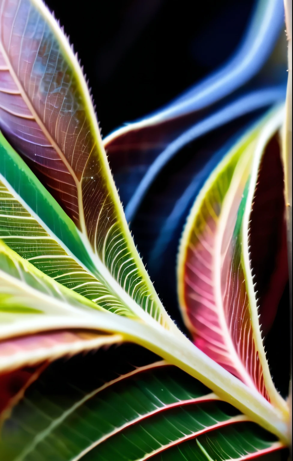 A leaf in micro photography, texture surfaces,