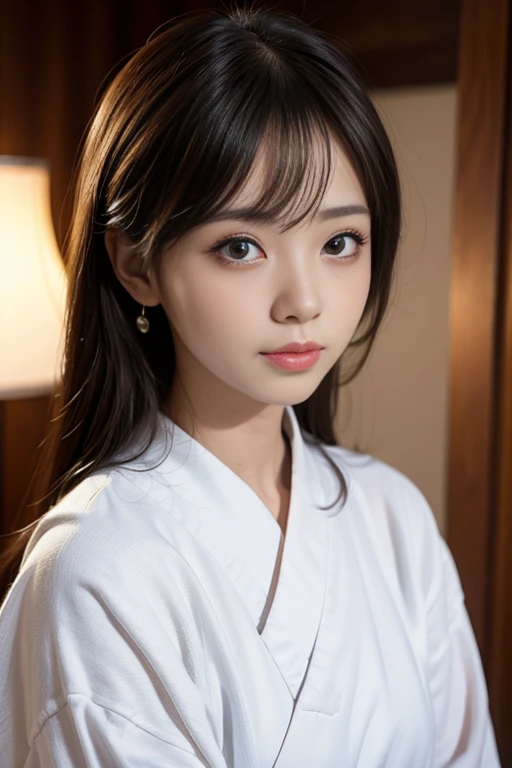 highest quality, face focus, soft light, ultra high resolution, (realistic:1.4), RAW photo,
1 japanese girl, alone, cute, (pupil, light in the eyes), detailed beautiful face, (small box),(High resolution details of human skin texture),
(long hair),
indoor,
Damask Shirt Dress,
(portrait)