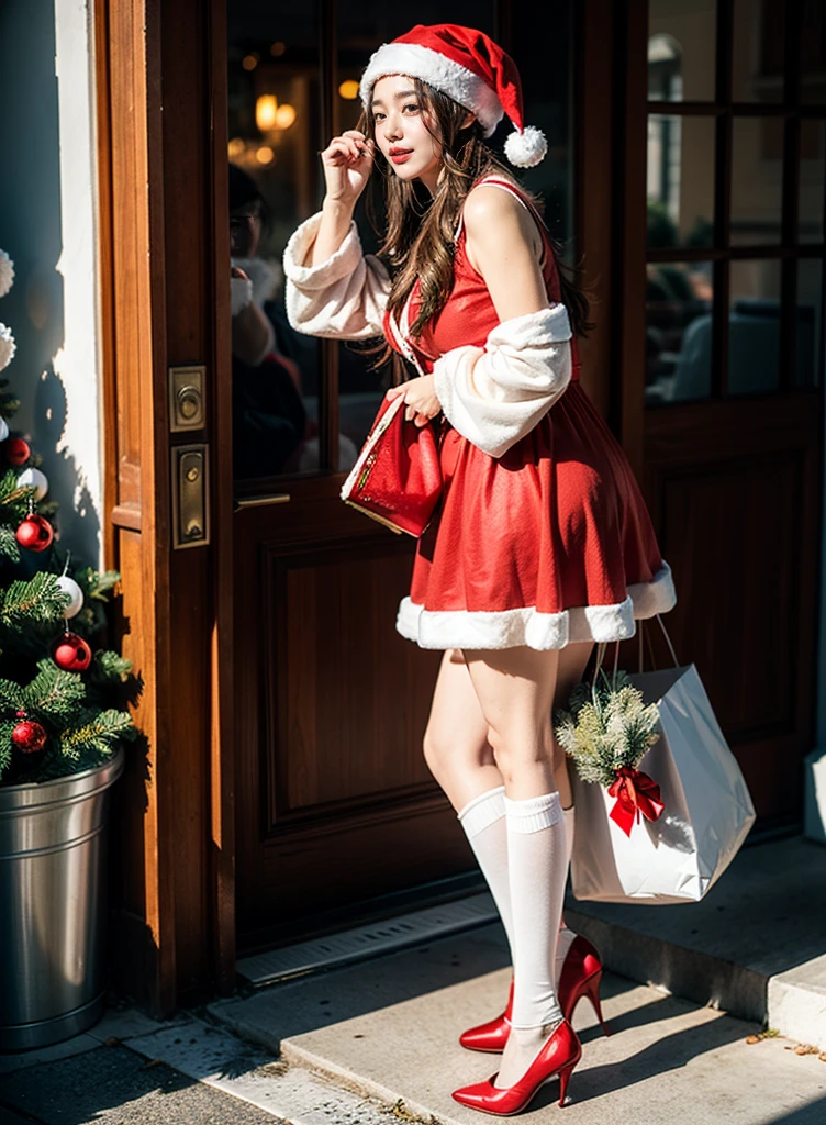 late night christmas, white Christmas, red and white bicolor, Santa Claus Cosplay, Christmas costumes