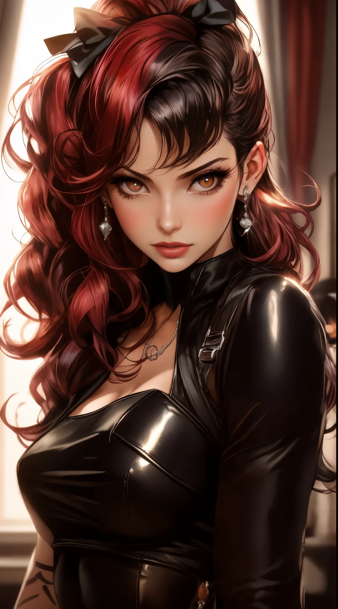 arafed image of a sexy couple posing together in a window, seductive tifa lockhart portrait, tifa, tifa lockhart, tifa lockheart, tifa lockhart portrait, glamorous tifa lockheart, portrait of tifa lockhart, tifa lockhart with Red and white hair, range murata and artgerm, 8k high quality detailed art