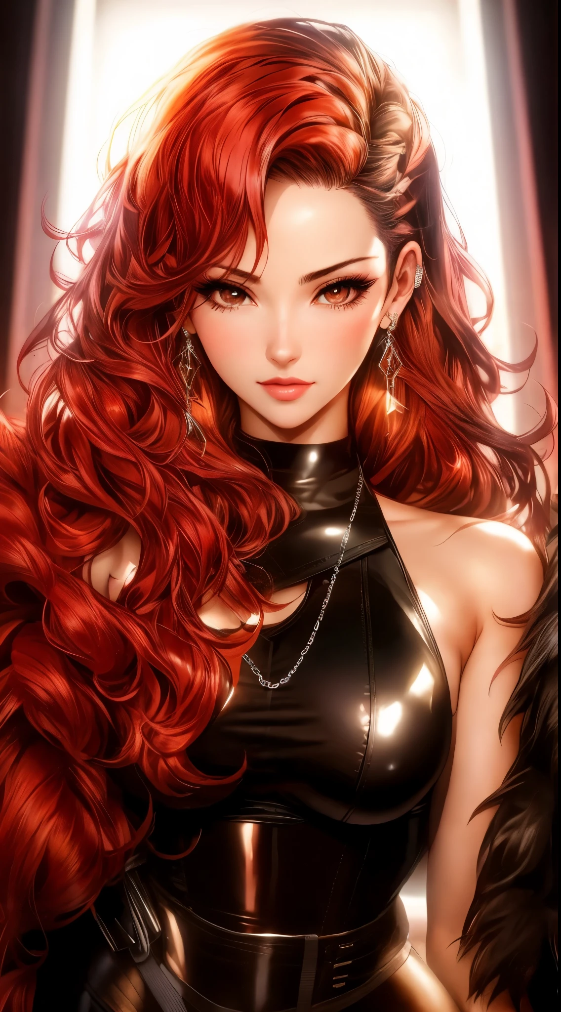 arafed image of a sexy couple posing together in a window, seductive tifa lockhart portrait, tifa, tifa lockhart, tifa lockheart, tifa lockhart portrait, glamorous tifa lockheart, portrait of tifa lockhart, tifa lockhart with Red and white hair, range murata and artgerm, 8k high quality detailed art
