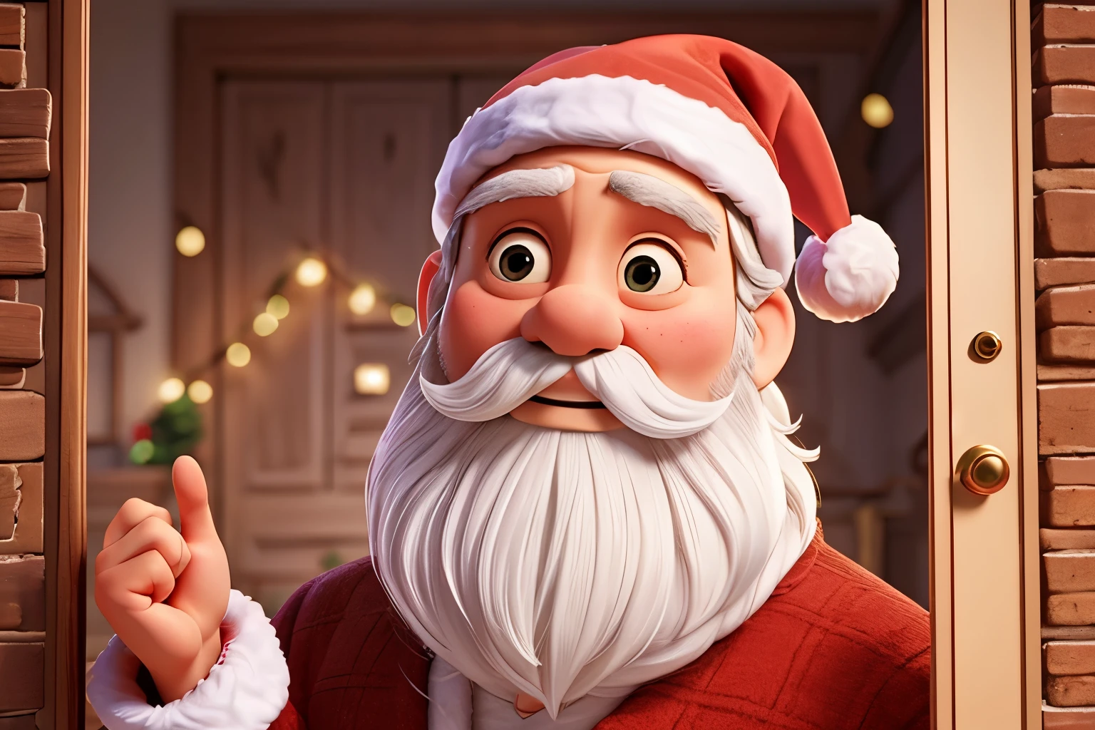 Christmas theme:1.37,Merry Christmas！Santa Claus at the door。White beard。