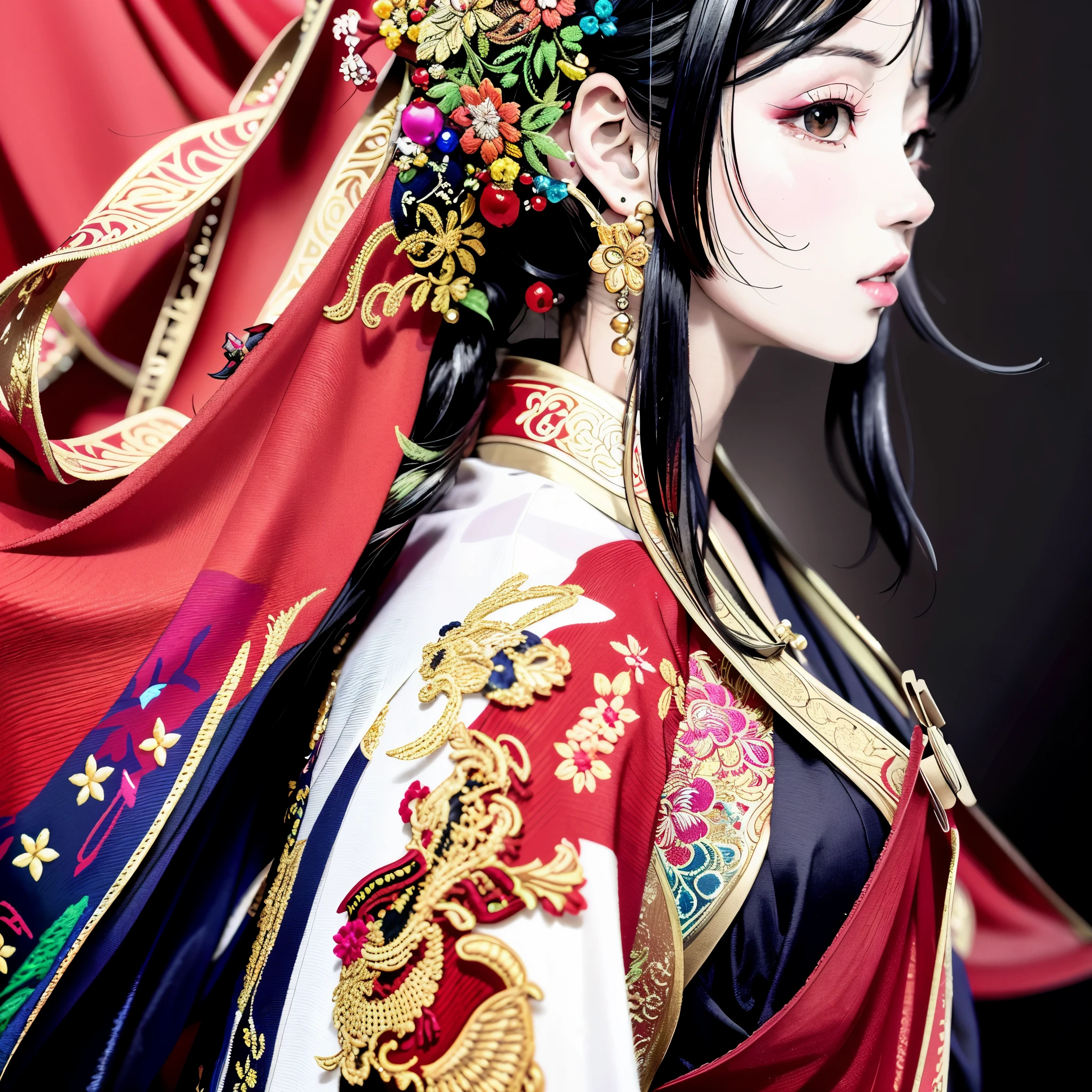（（Chinese embroidery）），coloured with lots of colour，8K，ultra - detailed，ultra real photo，hyper HD，ultra - detailed
