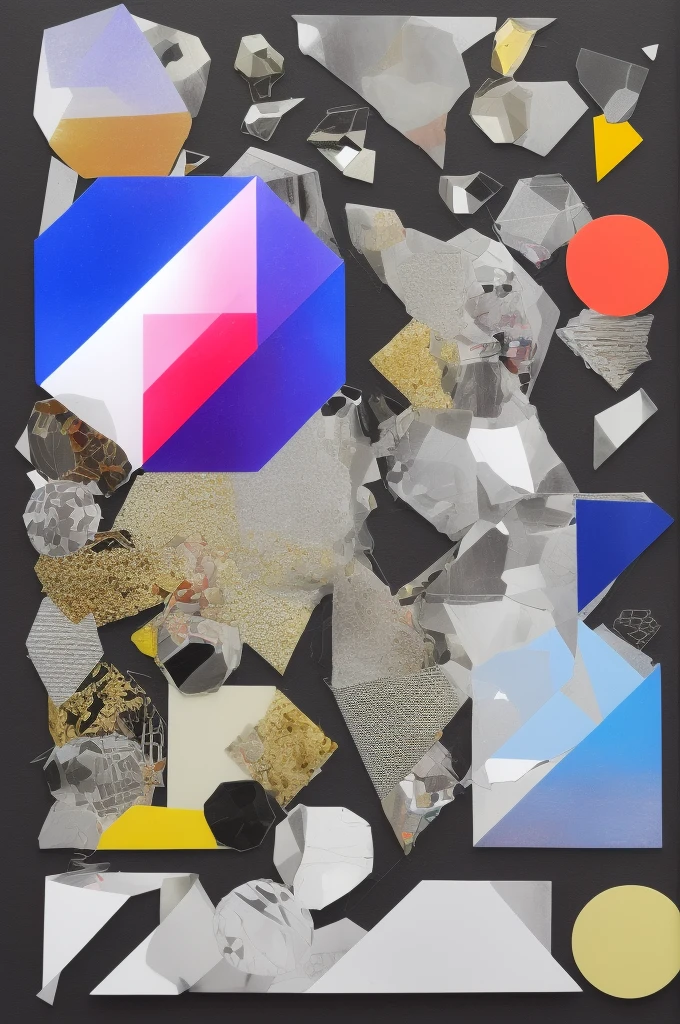 a graphic design poster, there are many different types of metal and glass items on the table, cut out collage, digital collage, cut and paste collage, ( collage ), cut up collage, cut-out collage, collages, a contemporary artistic collage, a collage, cut out collage artwork, floating pieces, collage artwork, collage, surreal collage, grid montage of shapes, fragments