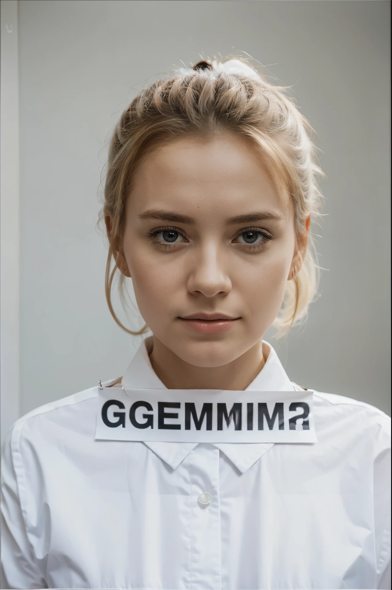 A white poster with only the word “German”
