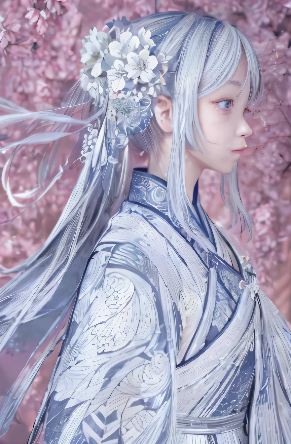 Pictures of women with long hair,A flower in his hair, 美丽的line art, clean line art, perfect line art, line art behance hd, extremely fine ink line art, hyper 详细的line art, 精美的line art, intricate line art, 详细的line art, line art, bold line art, detailed manga style, Extremely detailed lines, line art