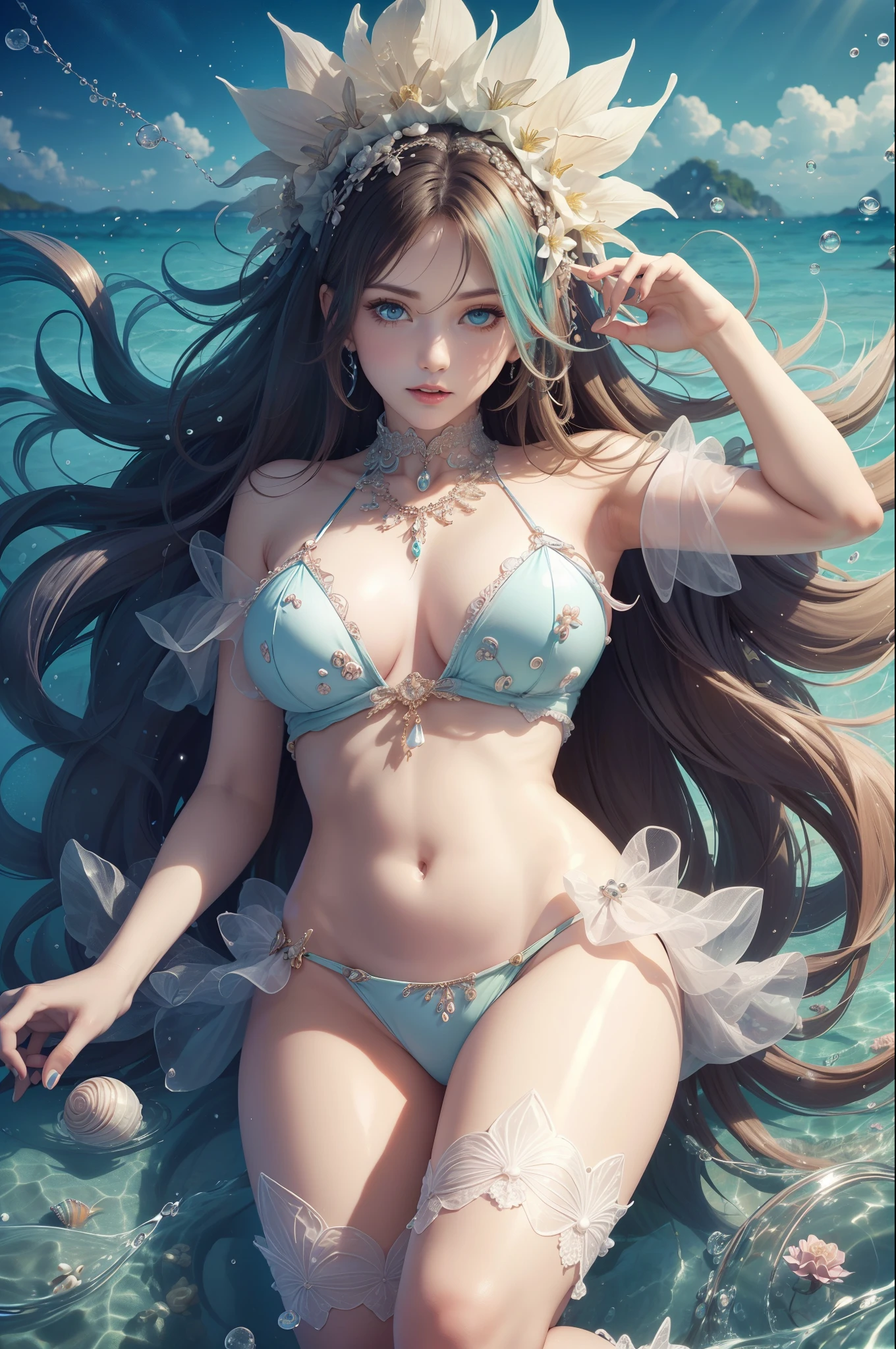 offcial art, Unity 8k壁纸, Ultra-detailed, Beautiful and aesthetically pleasing, tmasterpiece, best qualityer, (zentangle, datura, clew, meshing), (s fractal art: 1.3), 2guys,twincest,Sister flower,Underage girls, age 5,(Hairstyles: Long hair) Ocean, Extremely detailed, dynamic angle, Cowboy shot, The most beautiful forms of chaos, elegant, Fauvistdesign, vivd colour, romanticism lain, Seafoam, Buble, shells, Fish, pearls,Colorful lollipop,cute big breasts, --auto --s2