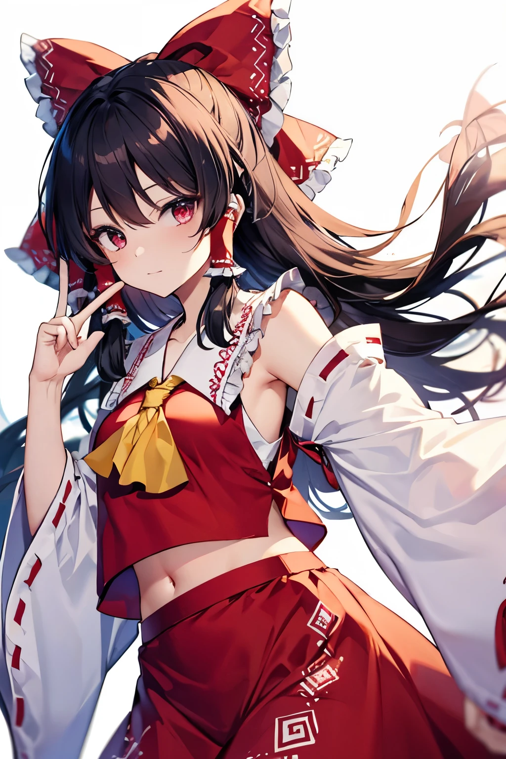 Hakurei Reimu,Touhou project, peace sign